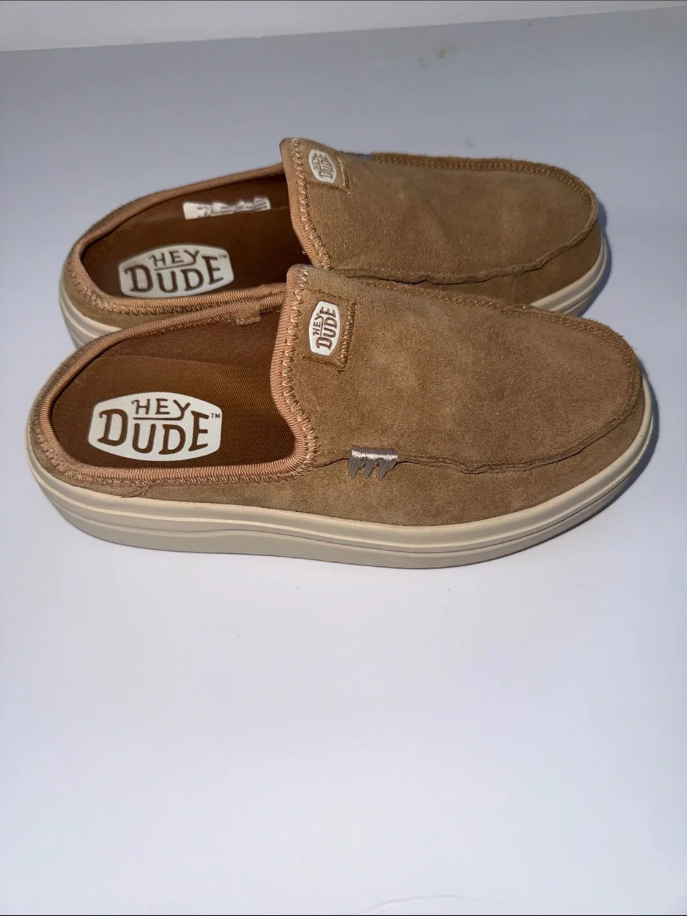 Hey Dude Men’s Casual Suede Slip-On Loafers in Tan/Brown